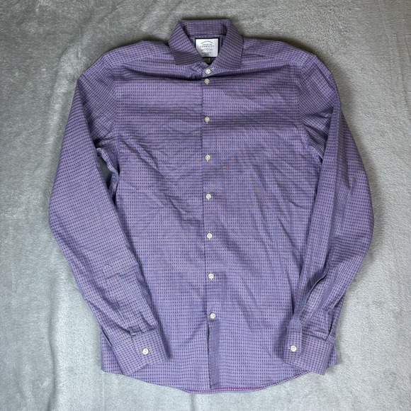 Charles Tyrwhitt Other - Charles Tyrwhitt Dress Shirt Mens 16 38 Purple Geometric Extra Slim Fit Non Iron